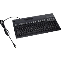 UNITECH. TECLADO POS. 104 KEY. BLACK. 10 RELPLACEMENT KEY CAP COVERS. 21 RELEGENDABLE KEYS. DUAL TRACK (MSR). USB.