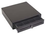 MMF. CASH DRAWER. VAL-U LINE. 16-INCH X 16-INCH X 4-INCH. RJ11. 5/SLOT BILLETES. 8 COINS. BLACK. REQ. CABLE # 226-199EPST10-00. (P/N MMF-VL1616E-04).