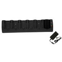 6-SLOT BATTERY CHARGER. INCLUDES POWER SUPPLY.